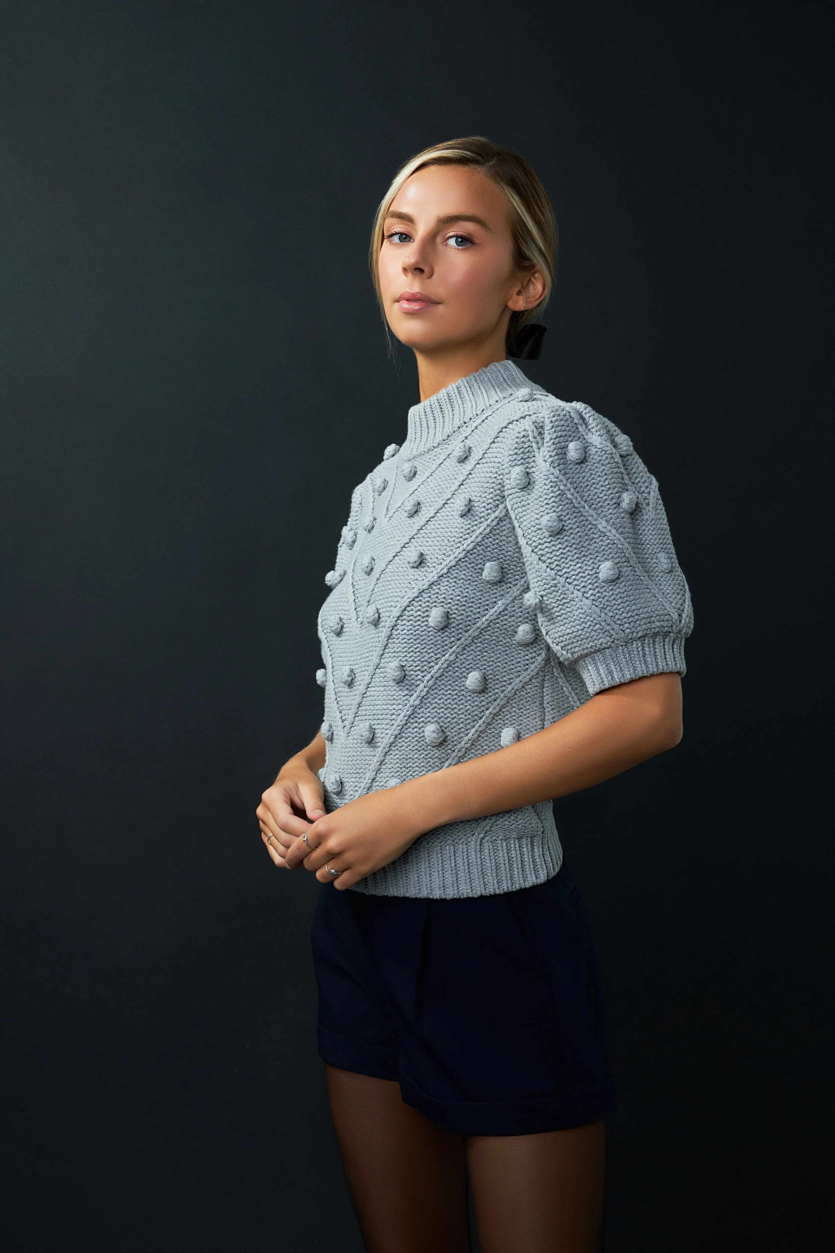 Pom Pom Puff Sleeve Sweater