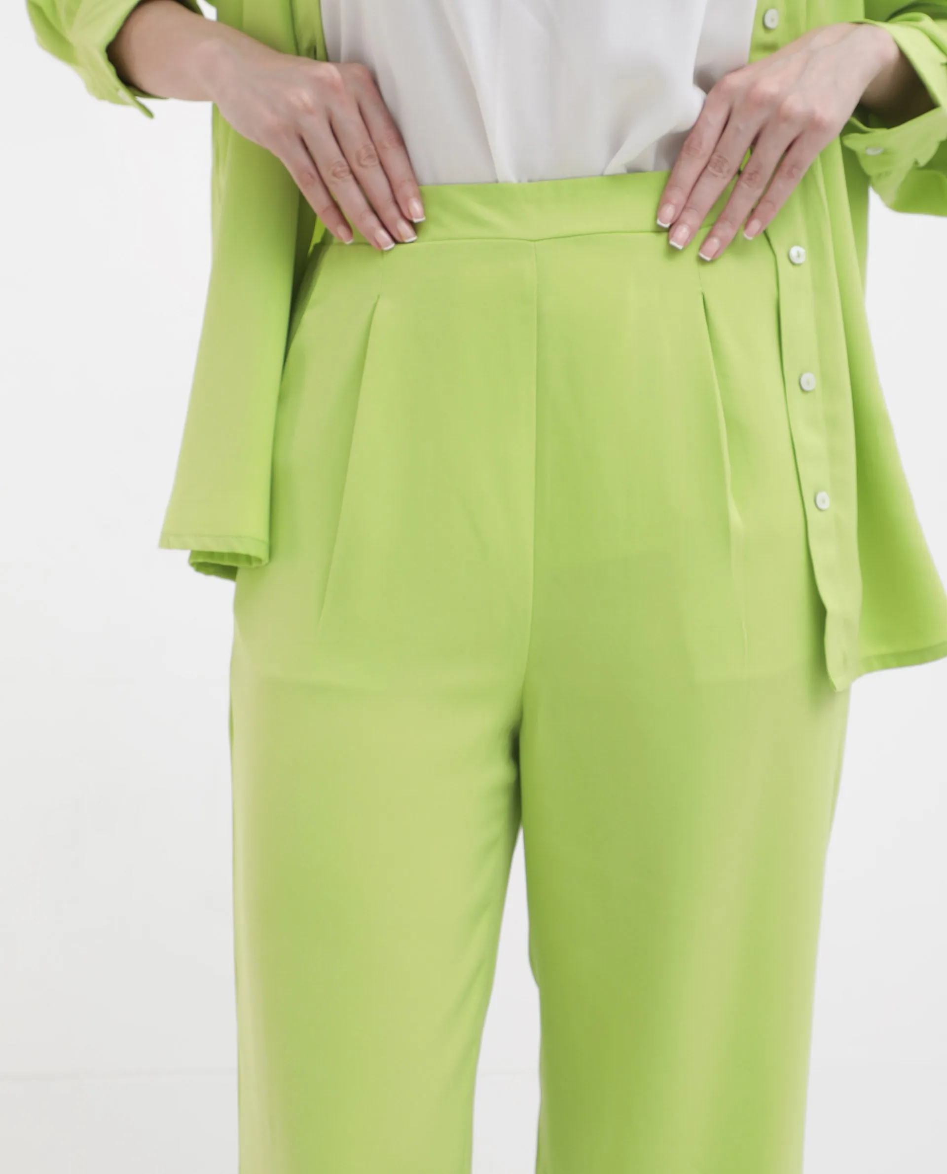 Rareism Womens Serbay Green Trouser Solid