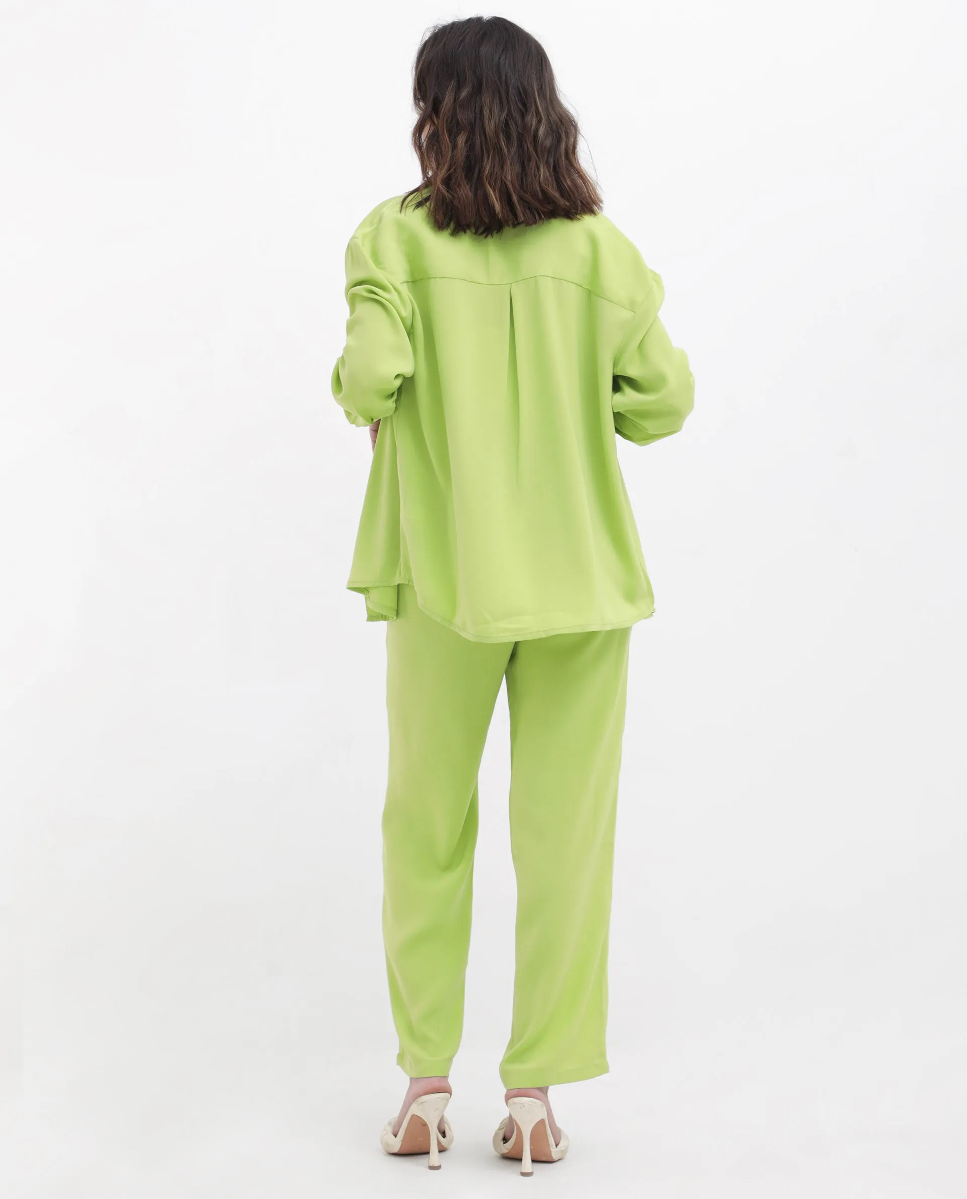 Rareism Womens Serbay Green Trouser Solid