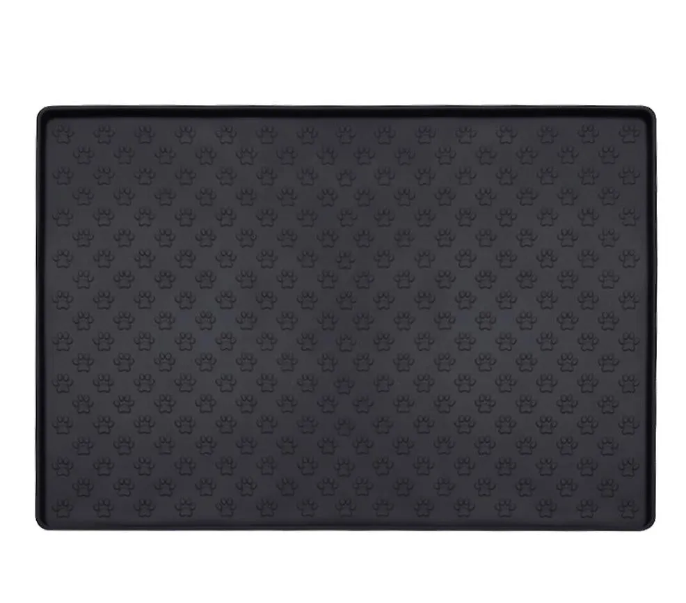 S 48*30cm gray Foldable silicone pet food mat, easy to clean and waterproof car pet mat AZ16044