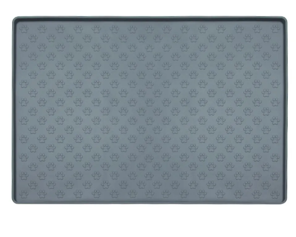 S 48*30cm gray Foldable silicone pet food mat, easy to clean and waterproof car pet mat AZ16044