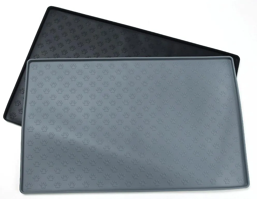 S 48*30cm gray Foldable silicone pet food mat, easy to clean and waterproof car pet mat AZ16044