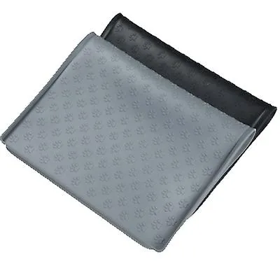 S 48*30cm gray Foldable silicone pet food mat, easy to clean and waterproof car pet mat AZ16044