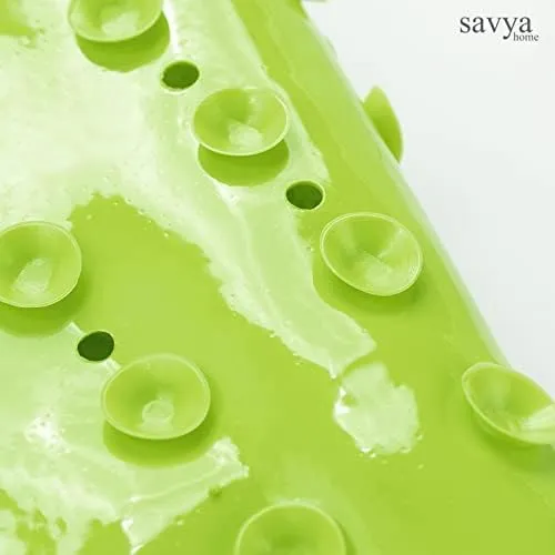 SAVYA HOME Bath Mats | Super Grip Floor Mat | Anti Skid Mat for Bathroom Floor | PVC Shower/Kitchen/Bathroom/Floor Mats | 67x37 cm | Set of 2, Blue & Green