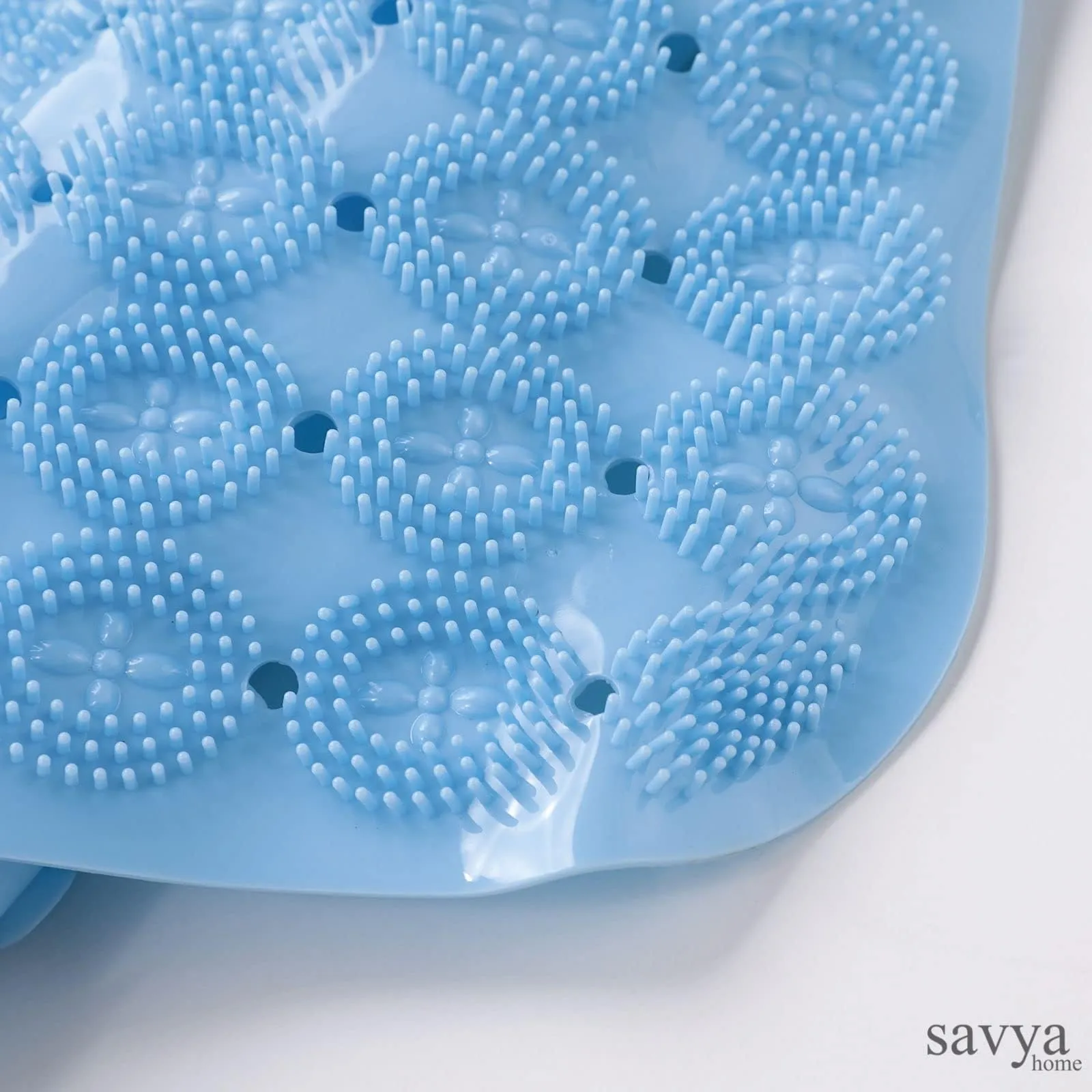 SAVYA HOME Bath Mats | Super Grip Floor Mat | Anti Skid Mat for Bathroom Floor | PVC Shower/Kitchen/Bathroom/Floor Mats | 67x37 cm | Set of 2, Blue & Green