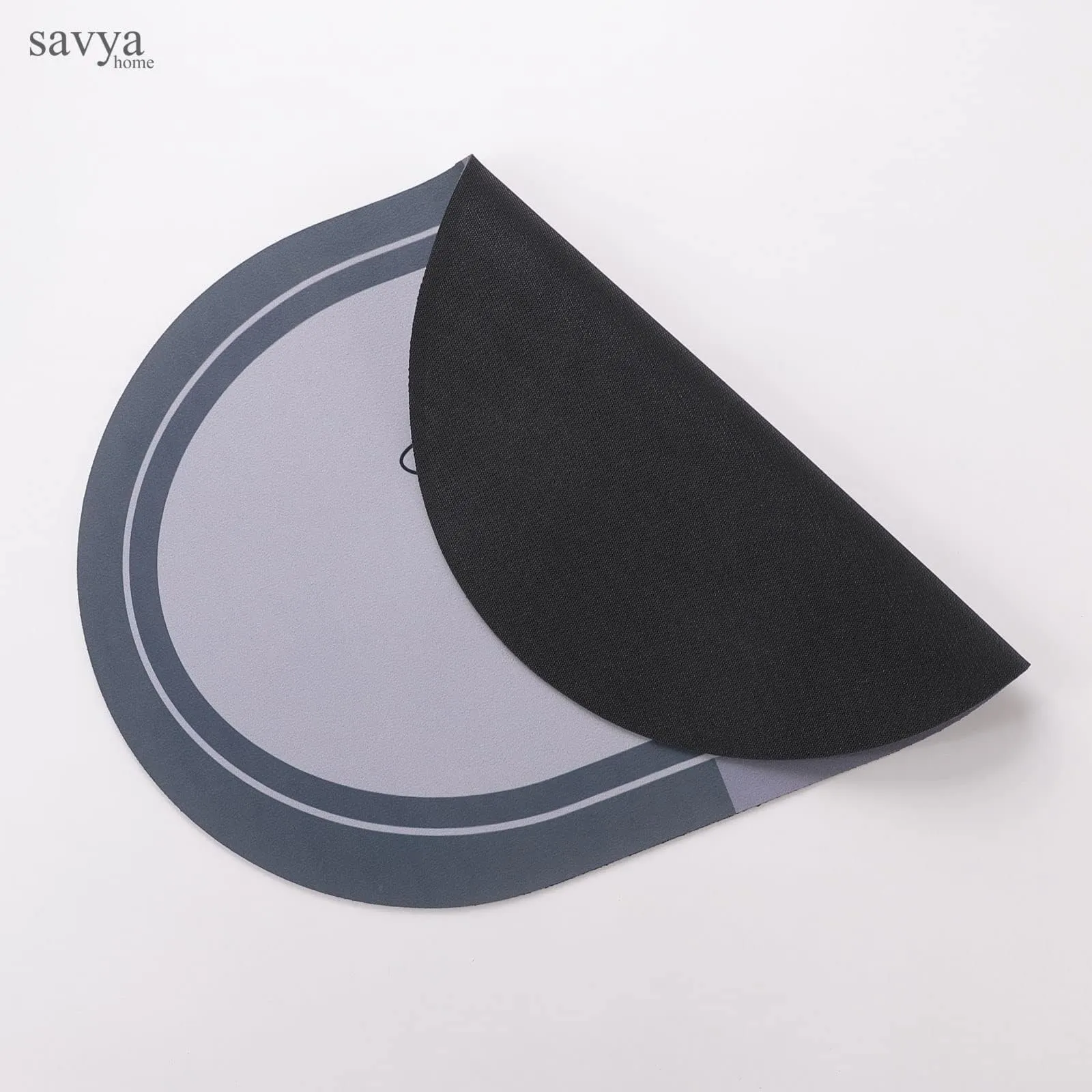SAVYA HOME Door Mat for Bedroom and Living Room | Anti-Skid Floor Mat for Kids Room | Bathroom Mat| Mat for Living Room, Mat for Bedroom, Blue & Grey, 2