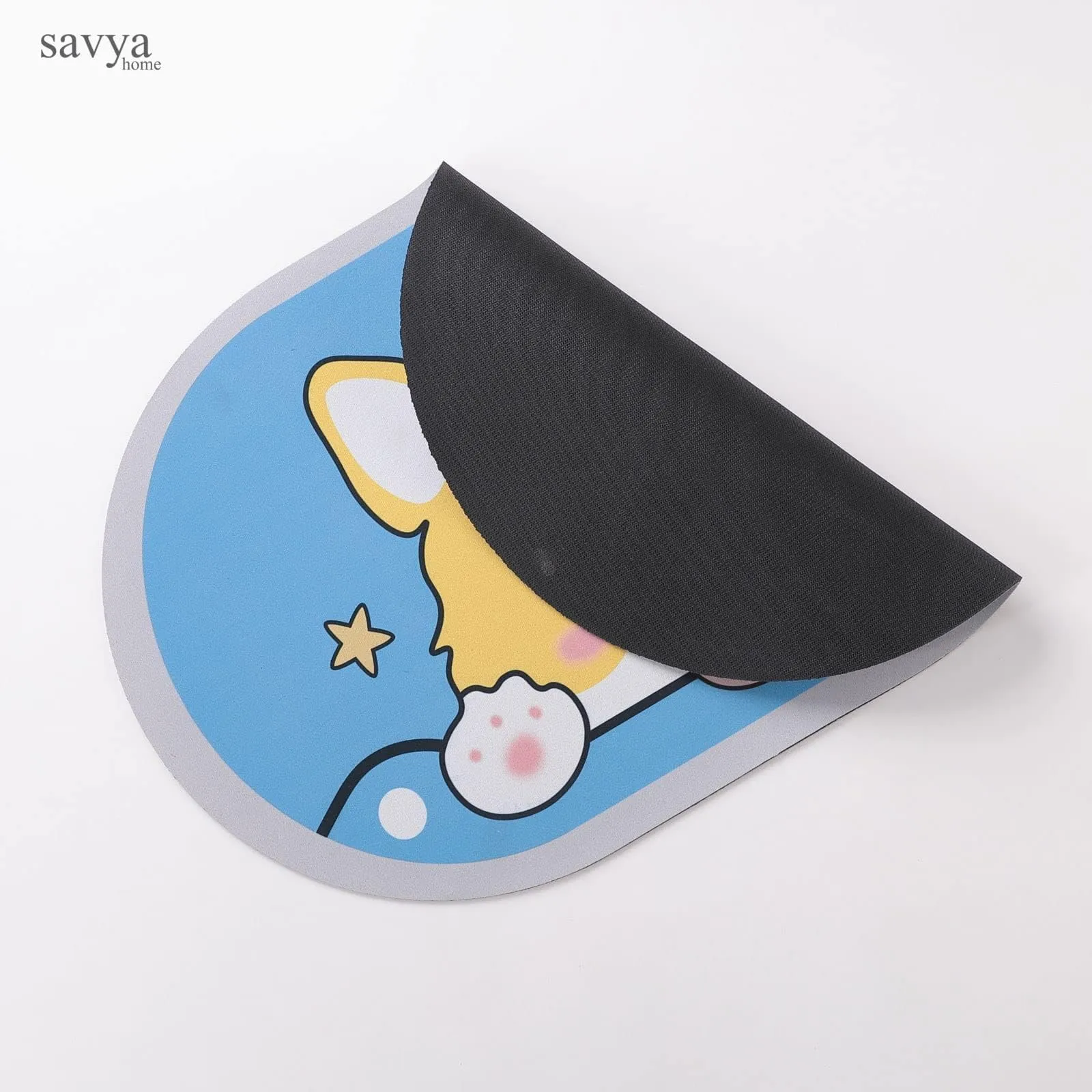SAVYA HOME Door Mat for Bedroom and Living Room | Anti-Skid Floor Mat for Kids Room | Bathroom Mat| Mat for Living Room, Mat for Bedroom, Blue & Grey, 2