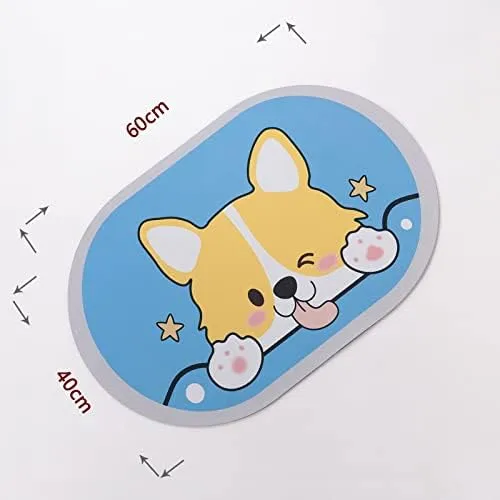 SAVYA HOME Door Mat for Bedroom and Living Room | Anti-Skid Floor Mat for Kids Room | Bathroom Mat| Mat for Living Room, Mat for Bedroom, Blue & Grey, 2