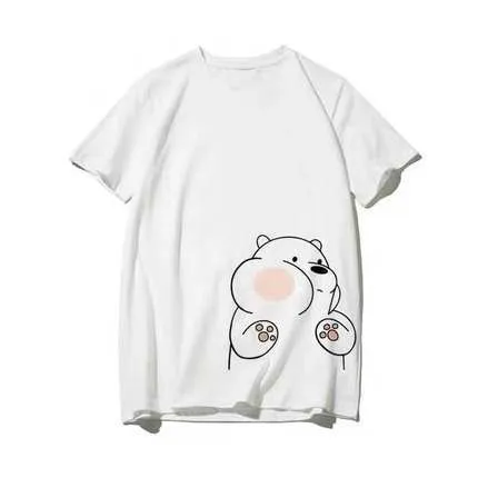 Silk Couple Summer Short Sleeve T-Shirt Trendy Korean Loose Elegant INS Student T-Shirt