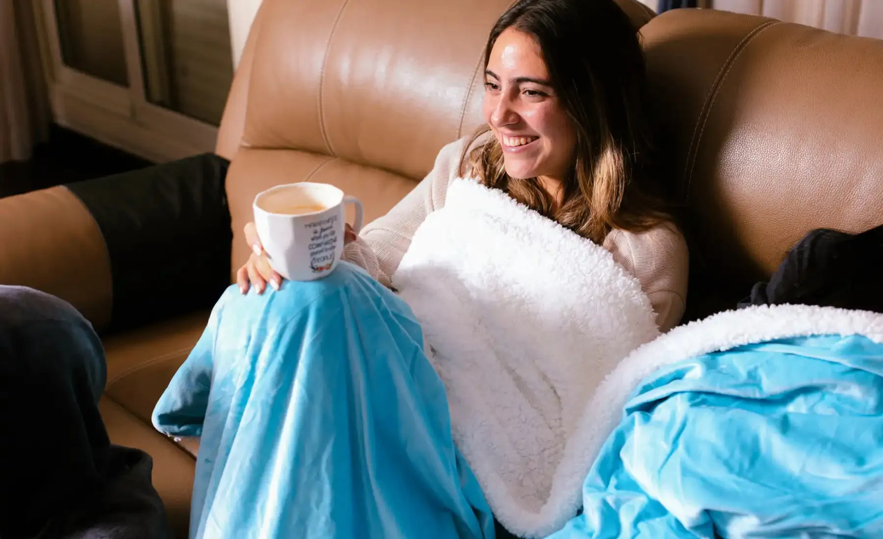 Super Soft Double Side Sherpa/Fleece Blanket (180 x 220 cm)