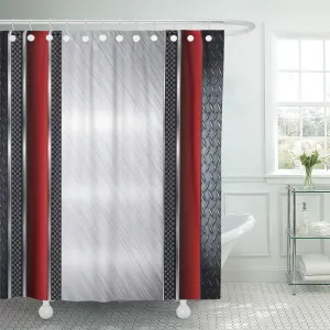 SUTTOM Silver Bling Gray Black Red Diamonds Gold Designs Novelty Shower Curtain 66x72 inch