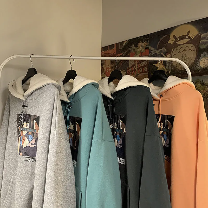 Sweatshirt Trendy INS Loose Hooded CHIC Thick Thick Tops Outerwear