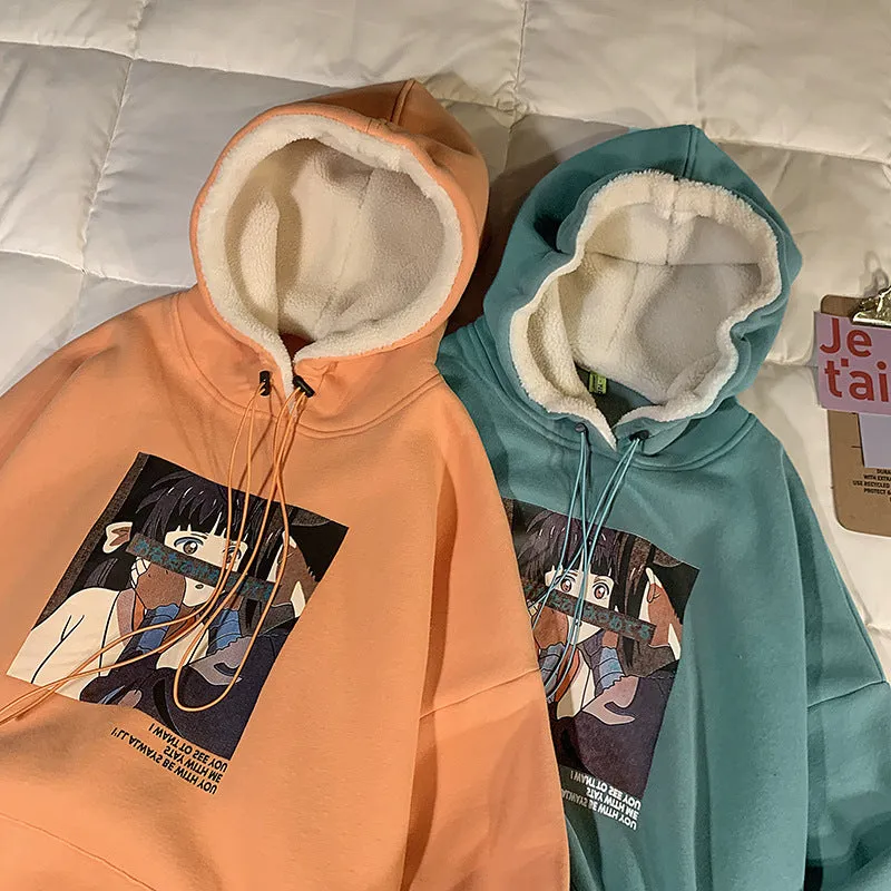 Sweatshirt Trendy INS Loose Hooded CHIC Thick Thick Tops Outerwear