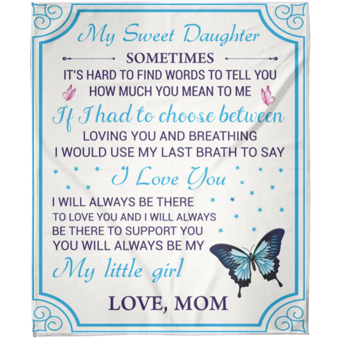 To My Sweet Daughter | FLM Arctic Fleece Blanket 50x60