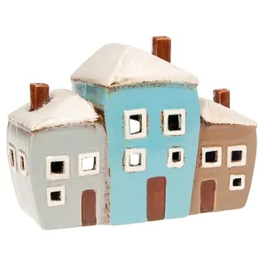 Village Pottery 18cm 3 Houses Tealight