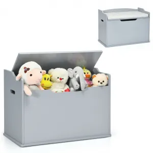 Wooden Toy Chest   Bench - Gray