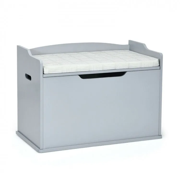 Wooden Toy Chest   Bench - Gray