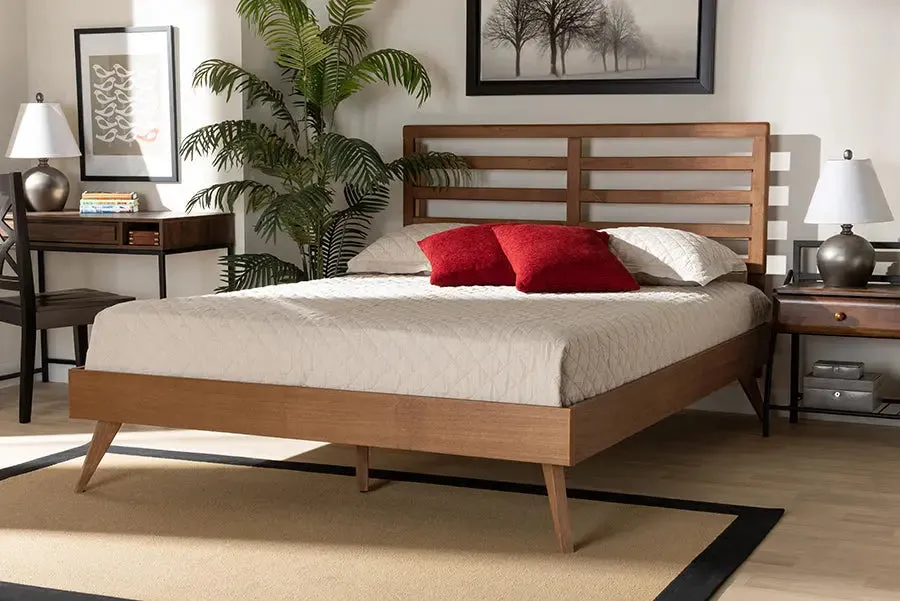 Worcester Ash Walnut Finished Wood Platform Bed (Queen)