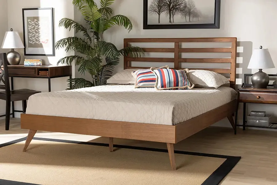 Worcester Ash Walnut Finished Wood Platform Bed (Queen)