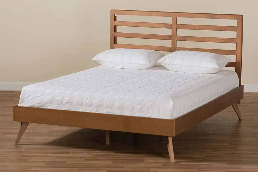 Worcester Ash Walnut Finished Wood Platform Bed (Queen)