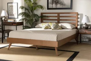 Worcester Ash Walnut Finished Wood Platform Bed (Queen)