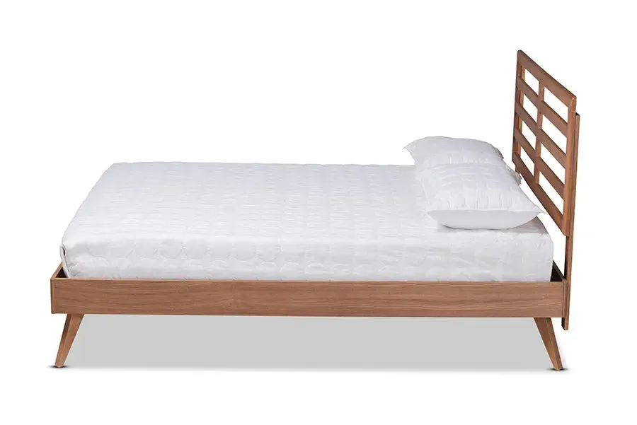 Worcester Ash Walnut Finished Wood Platform Bed (Queen)