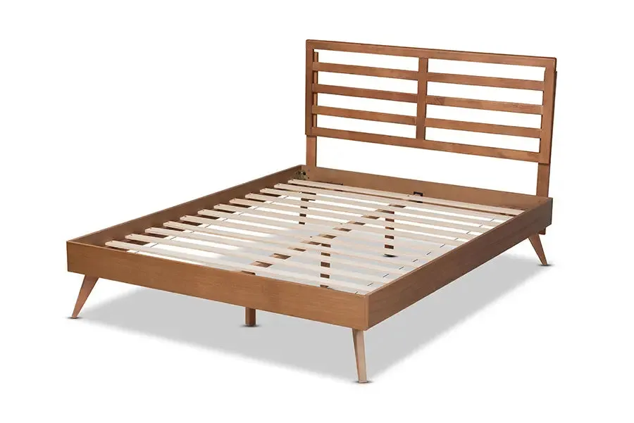 Worcester Ash Walnut Finished Wood Platform Bed (Queen)
